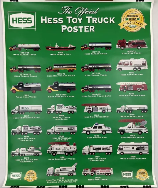 NEW - 1964 - 2000  Official HESS Toy Truck Poster *Millennium Edition* 24" x 30"