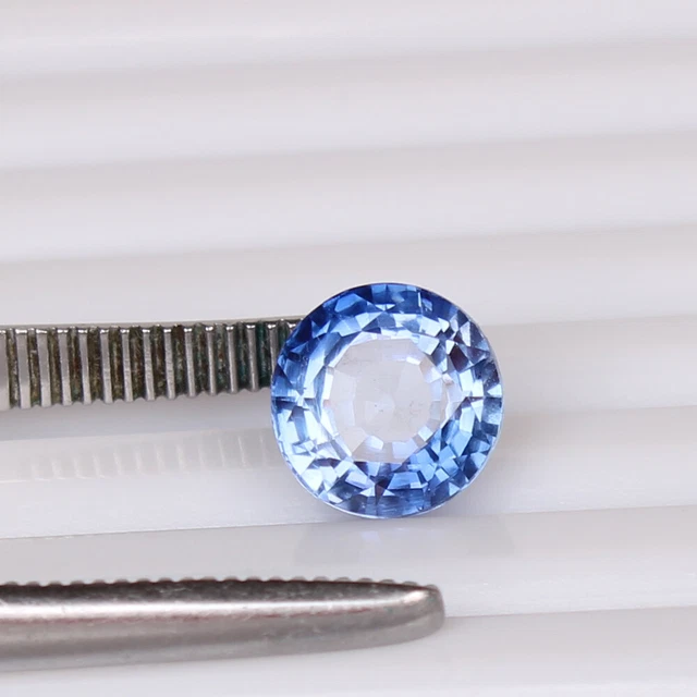 Saphir Naturel Bleu Ceylan Bleuet 4.85 CT Rond Certifié Pierre Précieuse Chauffé