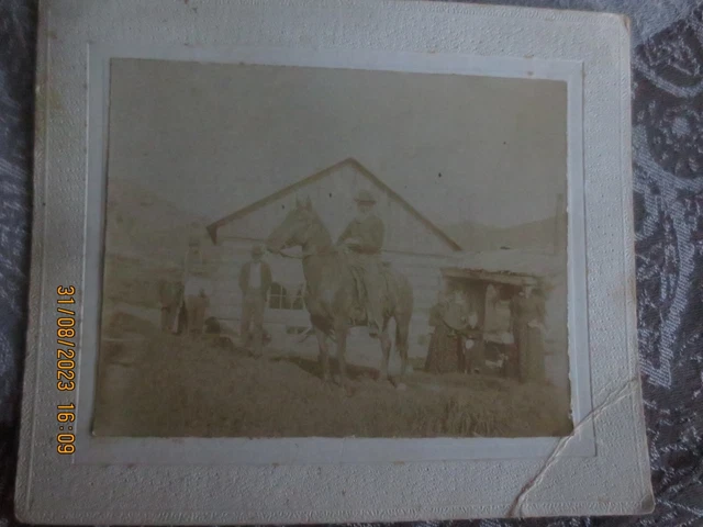 Foto gabinetto, famiglia di coloni, Carl Braun, Brocovich, 18 x 13