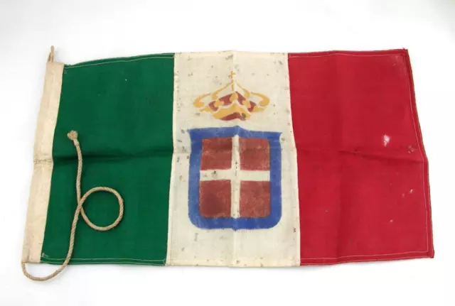 WW2 ITALY ITALIAN ARMY SAVOIA CROWNED CON CORONA FLAG 30X55 cm