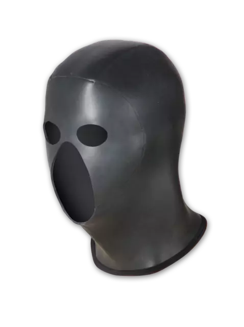 Bondage Maske Fetisch Kopfmaske SM mit Ausschnitten Neopren rubber Haube