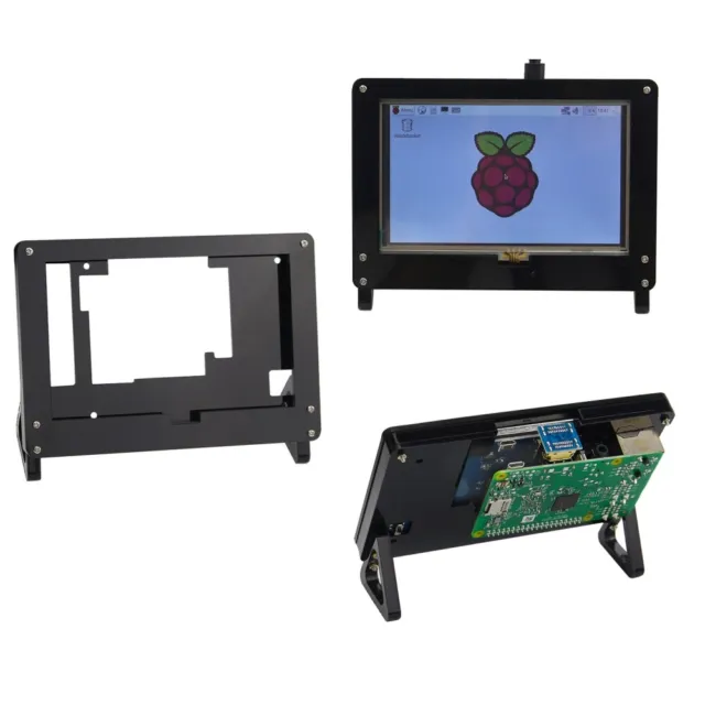 For Raspberry Pi 3 B+ 5 Inch LCD Screen Display Acrylic Case Stander Holder Set