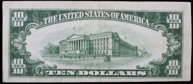 1934-C $10 Silver Certificate (Blue Seal) - Vf 2