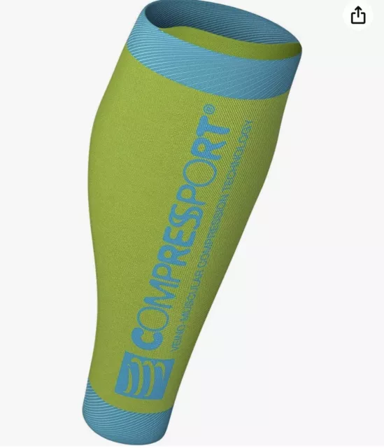 Compressport Calf R2 V2 Gambaletti a Compressione, T3 Yellow 2