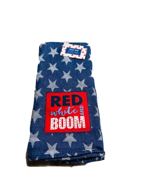 July 4th Red White And Boom Kitchen Towel-18x28”. Patriotic/Independence Day