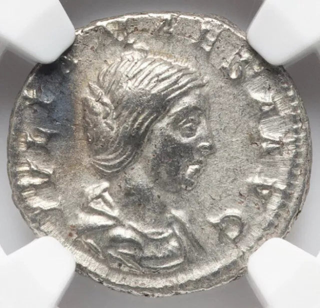 NGC Ch XF Julia Maesa 218-224, Roman Empire Grandmother Elagabalus Denarius Coin