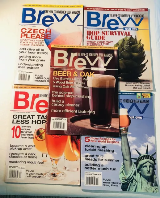 5 Issues Brew Your Own Magazine 2008 Excel Cond Home Beer Lager Pilsner Recipes
