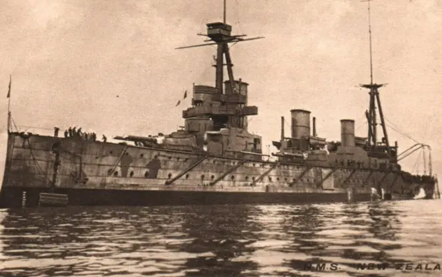 Raphael Tuck British Navy HMS New Zealand Photogravure Battle Cruiser c.1910