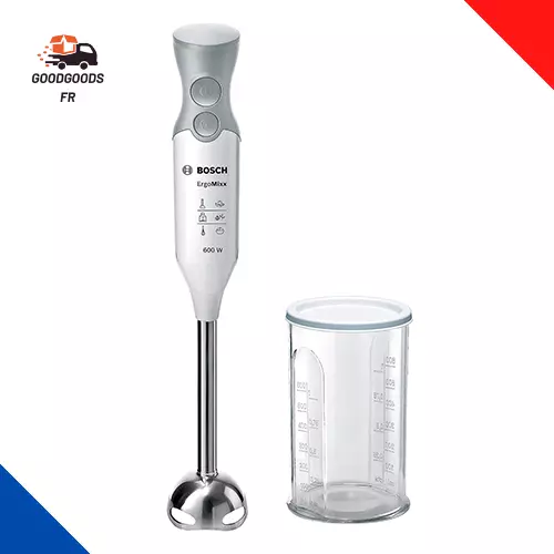 Bosch MSM66110 Ergomixx Mixeur-Plongeur 600 W, Blanc/Gris