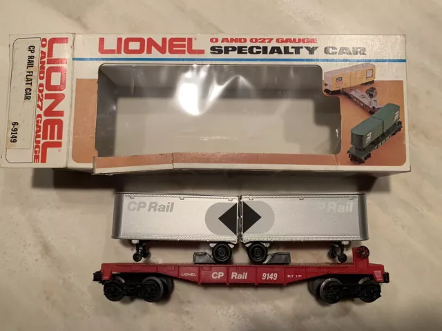 Lionel Cp Rail Flat Car & Trailers 6-9149 O Gauge Van Piggyback Canadian Pacific