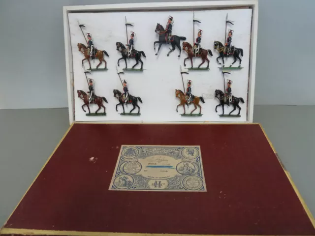 Heyde Zinnfiguren Set im Ok Preußische Ulanen 9 Stück um 1920 original Top /14