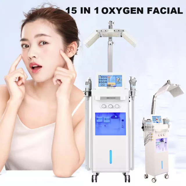 15 IN 1 Water Hydro Dermabrasion Facial Deep Cleaning w/ large light Machine SPA