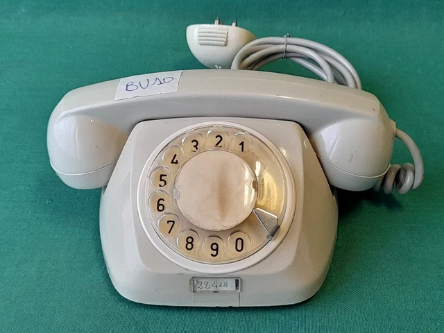 Telefono fisso con filo dal design retrò - Classico vintage vecchio stile con quadrante a pulsanti, tavolo da scrivania, ufficio in casa, ricevitore con cavo a spirale con quadrante a pulsanti, p