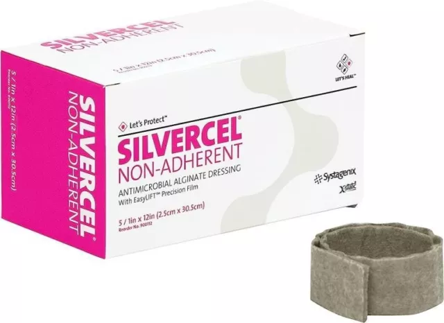 Silvercel nicht haftender antimikrobieller Alginatverband 2,5 cm x 30,5 cm x 5