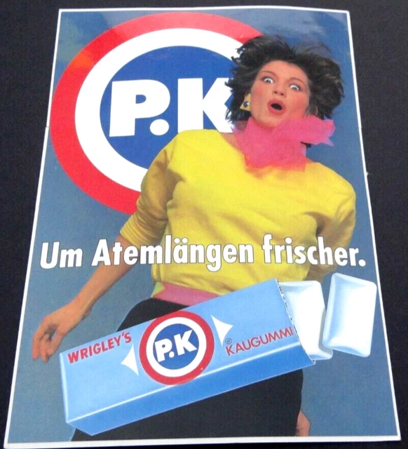 WERBEAUFKLEBER WRIGLEY´S P. K Chewing Gum Kaugummi Philip Knight 80er