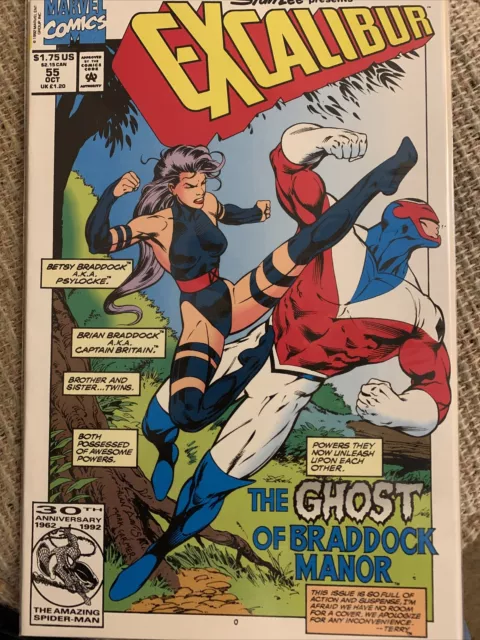 Excalibur #55 Psylocke vs Captain Britain Marvel X-Men Comics 1992 Alan Davis