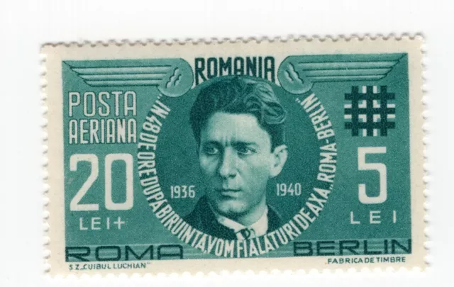 Romania Ww2 German Puppet State 1940 Iron Guard Scott Cb1 Perfect Mnh