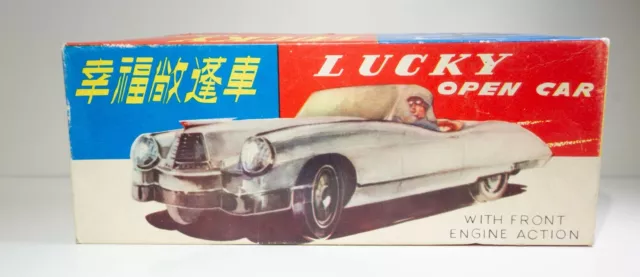 vintage Blechauto Lucky Open Car MF787 Friktionsantrieb 1:25 in chinesischer OVP