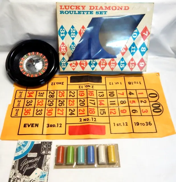 VINTAGE Lucky Diamond #139 Roulette Set H Baron Co 1960's Early First Production