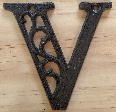 Letter V - Cast Iron Ornate Scroll Alphabet Letters