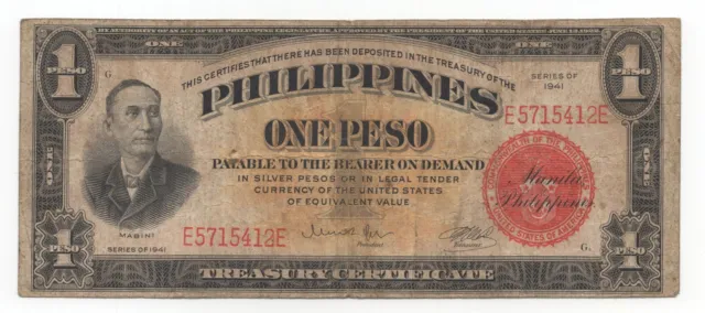 1941 Philippines One Peso