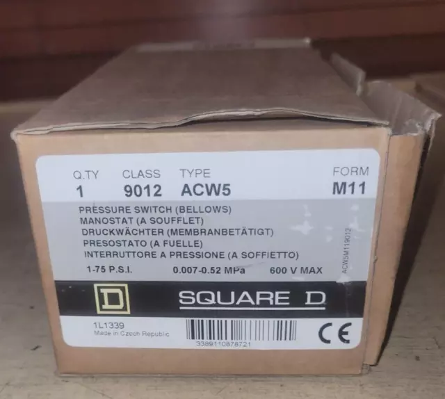 SQUARE D 9012-ACW-1-M11 Series C Pressure Switch 9012 ACW1 M11 (NEW)  £125.00 - PicClick UK