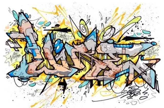 Dessin Original PRO176 – Sketch A3 Signé Par Seen/Crash/Cope2/MODE2/Jonone/Ces/Bando/Quik/Daze