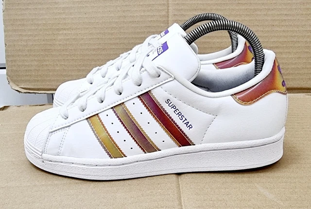 Adidas superstar sneakers shoes holographic grunge white hot sale