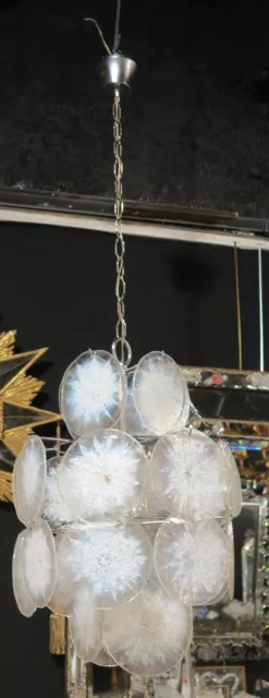 1950/70' Lustre Vistosi 24 Cristaux Opalescent