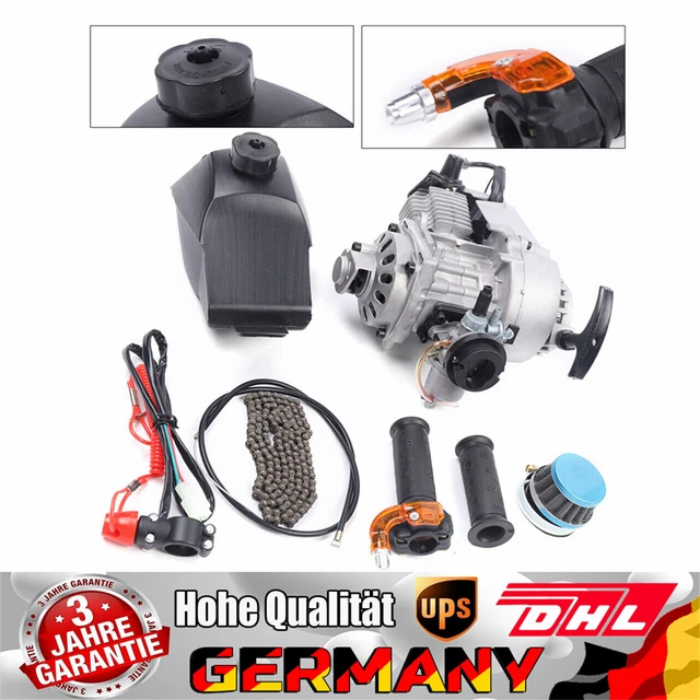 Mini kit motore e serbatoio carburante 2 tempi 49 cc pull start per Pocket Quad Dirt Bike
