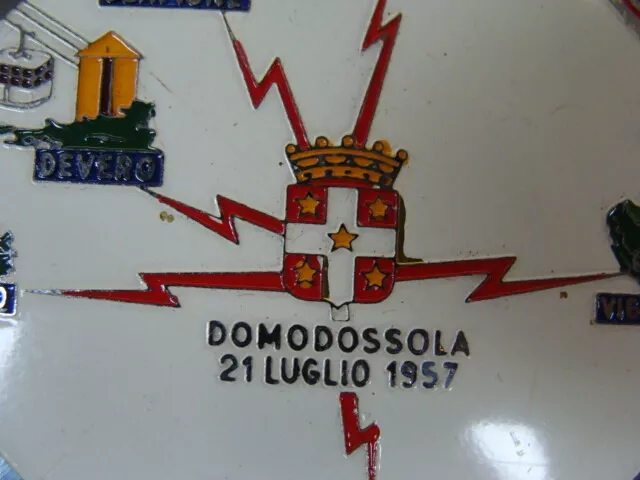 Placca badge Piaggio Vespa 2°raduno internazionale Domodossola 1957 2