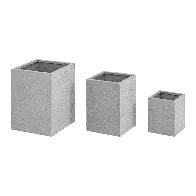 Pots de fleurs Lot de 3 Pot de fleur Inox Imitation grès