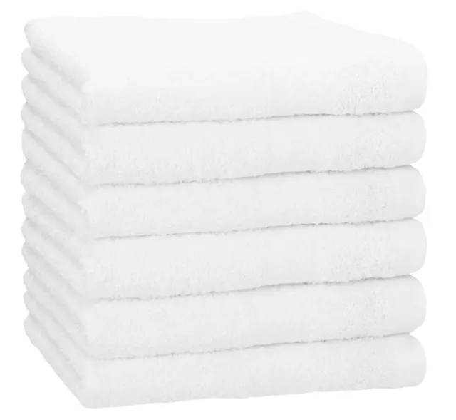 Betz lot de 6 draps de bain Premium 100% coton taille 70 x 140 cm couleur blanc