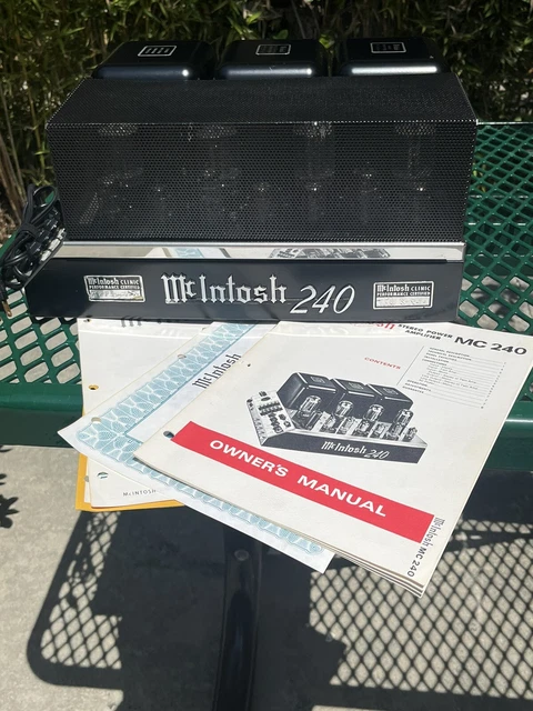 McIntosh MC240 Tube 6L6 12ax7 Power Amplifier /Manual Extra New Set Of Nos Tubes McIntosh MC240 Tube 6L6 12ax7 Power Amplifier /Manual Extra New Set Of Nos Tubes