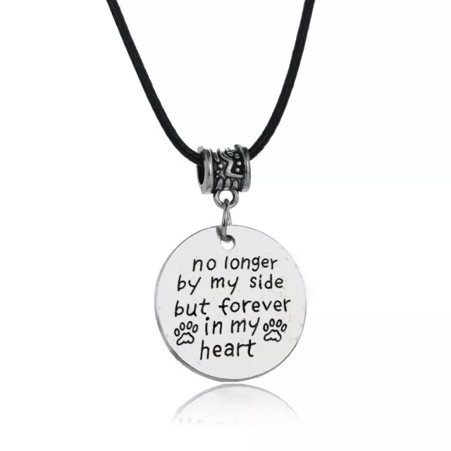 Pet Memorial Necklace FOREVER IN MY HEART Dog Cat Memory Sympathy Gift Loss Love