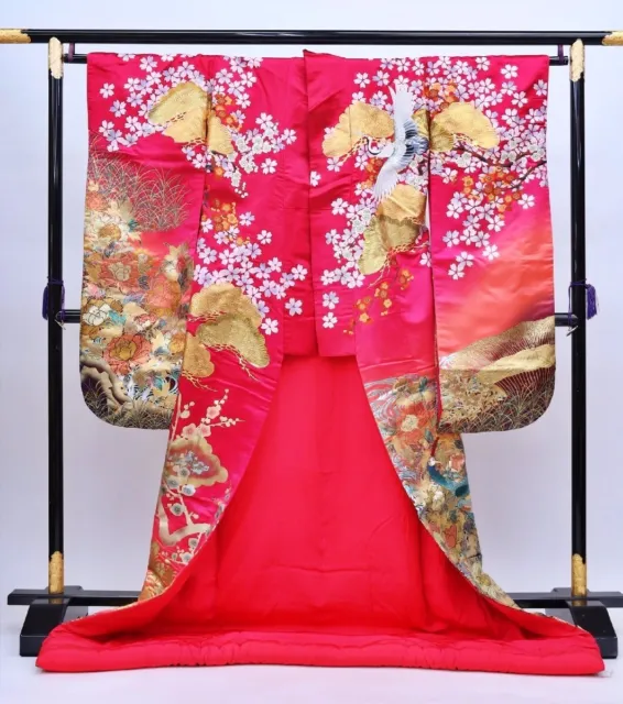 Japanese Kimono Uchikake Wedding Pure Silk  japan 164 3