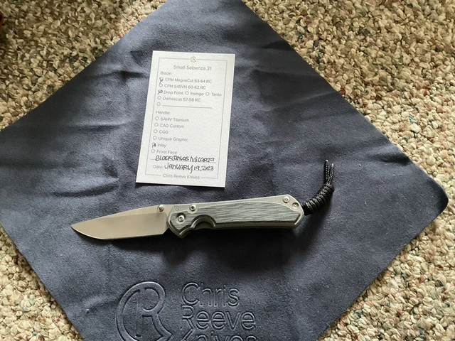 CHRIS REEVE KNIVES / CRK - Small Sebenza 31 - MAGNACUT Drop Point, Black Micarta