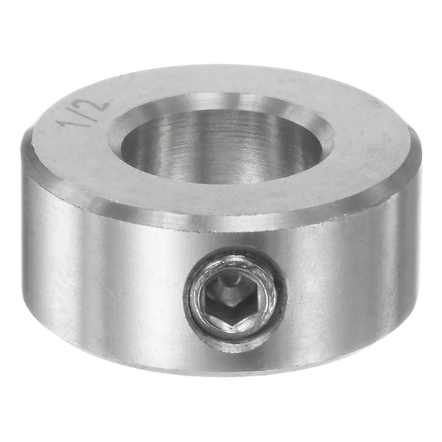 1/2" Bore Stainless Steel Set Screw Shaft Collars, 1" OD, 7/16" Width
