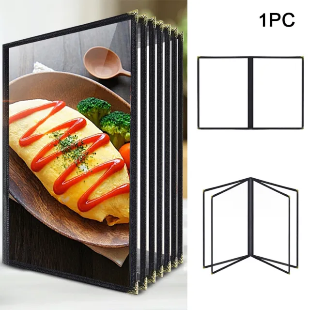 A4 Foldable DIY Kitchen Menu Cover For Restaurant Display Book Pages Bar