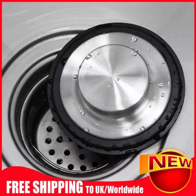 Kitchen Sink Drain Stopper Stainless Steel Garbage Disposal Strainer (Silver)