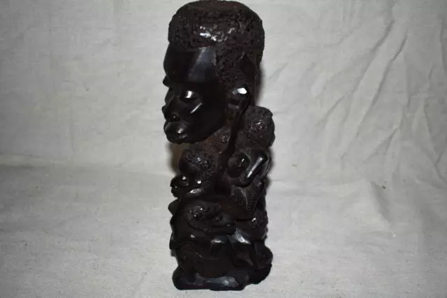 Antique Vintage MAKONDE African Tree of life Ebony  Wood Handcarved Sculpture