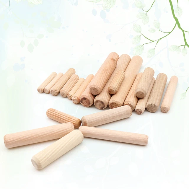 Paquete de 200 6x30 mm tacos de madera rectos tacos de madera estriados para artesanía de muebles