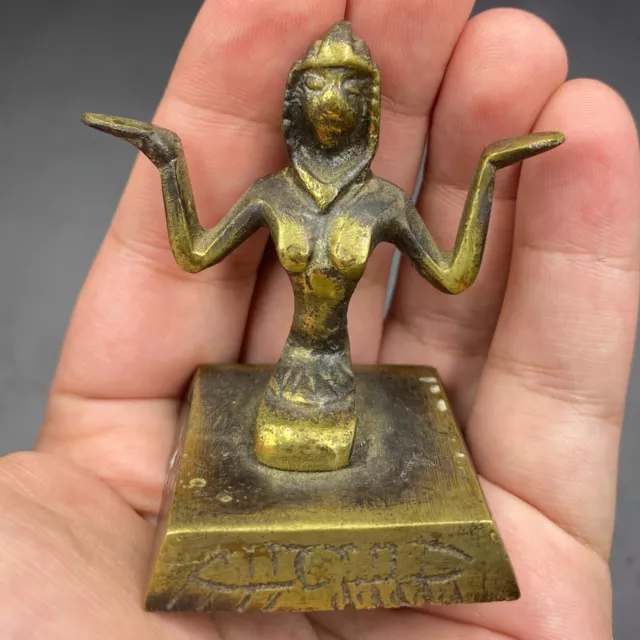 Very Rare Ancient Egyptian Brass "Women Praying" Unique Figure