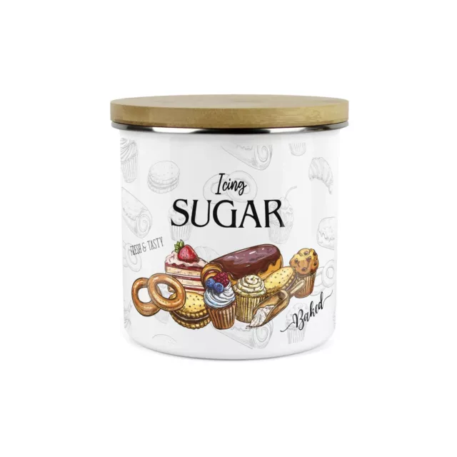 Bote de almacenamiento de azúcar helado - frasco de esmalte de ingredientes herméticos para panadería