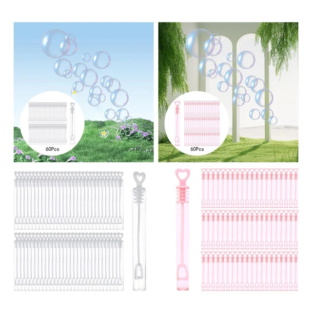 60Pcs Bubble Wands Tubes Bubble Blowing Bottles Party Favors Bubble Circle Easy
