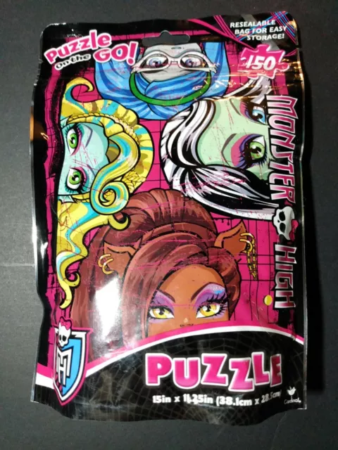 2012 Mattel Monster High Dolls Puzzle On The Go 150 Pieces Resealable Bag