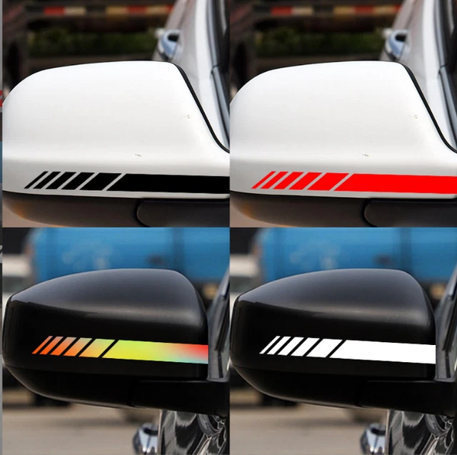 4 PCS CAR Side Rear View Mirror Decal Stickers Reflective Auto Racing