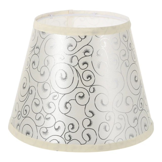 Set 2 Paralumi A Campana In Shantung Di Seta Bianco Sporco - 20,3x40,6x27,9 Cm - Attacco A Ragno Con Staffa - Per Lampade Da Tavolo E Terra