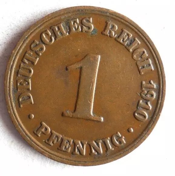 1910 GERMAN EMPIRE PFENNIG - Excellent Vintage Coin - german BIN #7