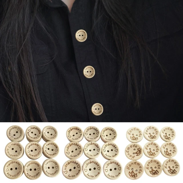 Ropa Decoración Madera Costura Botones Camisa Botones Agujas Ropa Botones
